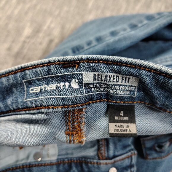 Carhartt Jeans Womens Size 4 Regular 30x30 Blue Relaxed Fit Carpenter - Picture 10 of 13